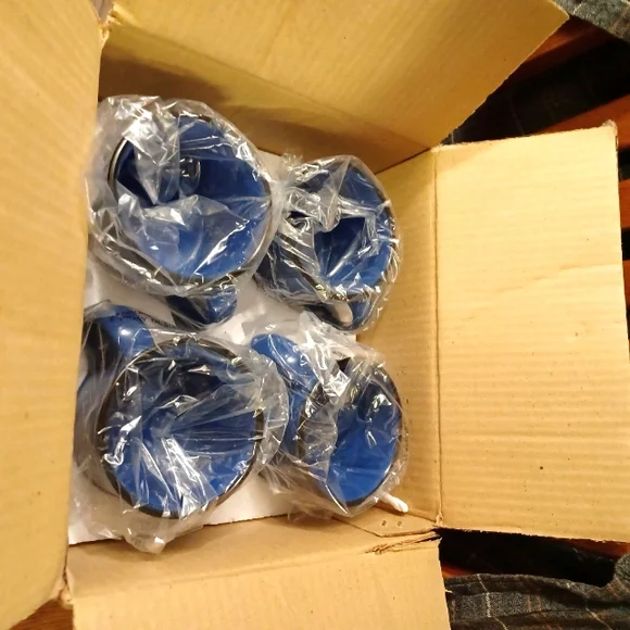 !Vintage! Set of 4 Ceramic Blue Camping Mugs LIKE NEW! "Marlboro Miles Series" - Picture 5 of 6